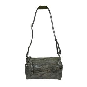 Brighton Bria Messenger Dove Patent Croco Crossbody Bag